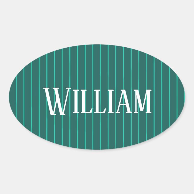 Sticker Ovale Teal pinstripes (Devant)