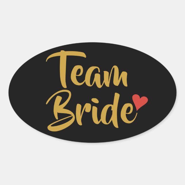Sticker Ovale Team Bride Red Heart (Devant)