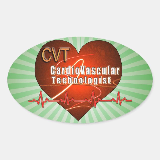 Sticker Ovale Technologue cardio-vasculaire de LOGO de COEUR de (Devant)
