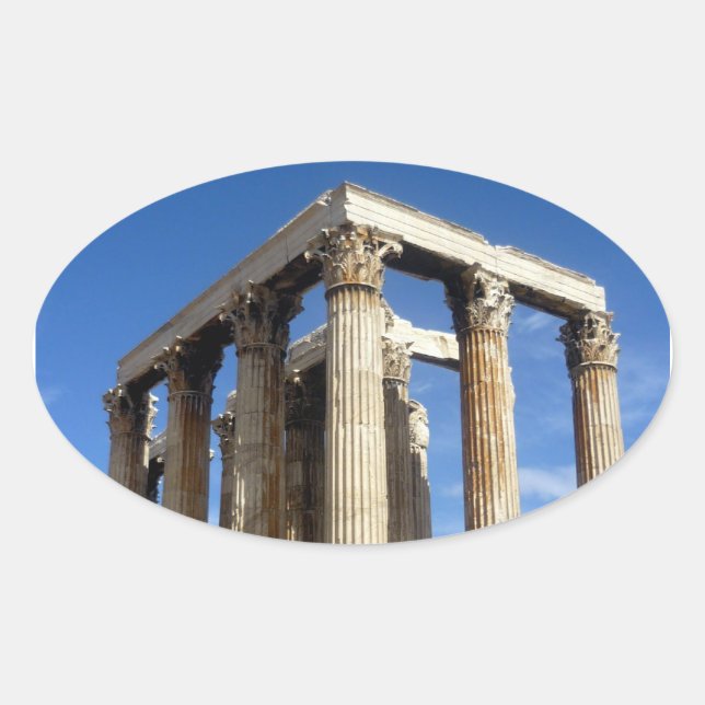 Sticker Ovale temple zeus (Devant)