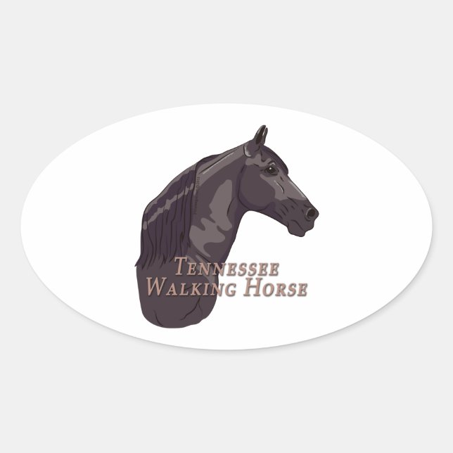 Sticker Ovale Tennessee Walking Horse Black (Devant)