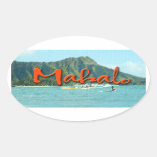 Sticker Ovale Tête de diamant de Mahalo