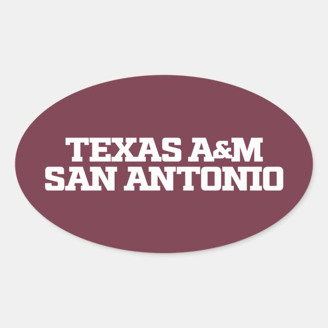Sticker Ovale Texas A&M San Antonio (Devant)
