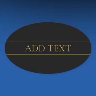Sticker Ovale Texte et lignes dorés élégants et personnalisables