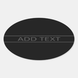 Sticker Ovale Texte personnalisable   Gras moderne noir et gris 
