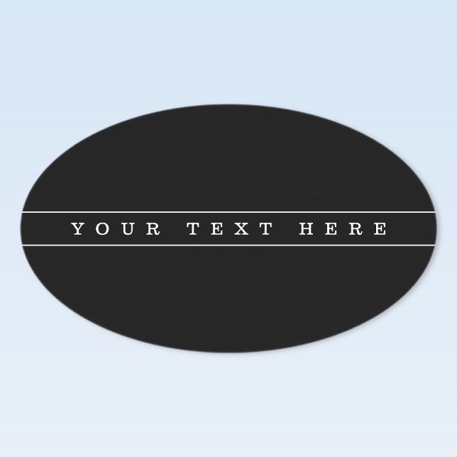 Sticker Ovale Texte simple élégant et fines rayures (Créateur téléchargé)