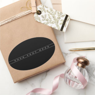 Sticker Ovale Texte Simple Et Bandes Minces