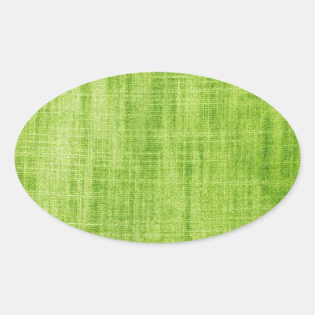 Sticker Ovale Texture de tissu vert (Devant)