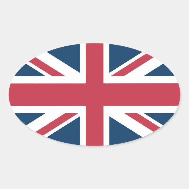 Sticker Ovale The Union Jack British Flag (Devant)