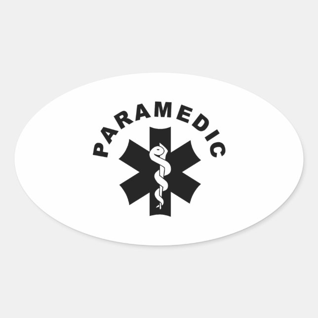 Sticker Ovale Théème de Paramedic (Devant)