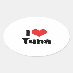 Sticker Ovale Thon cœur que j'aime