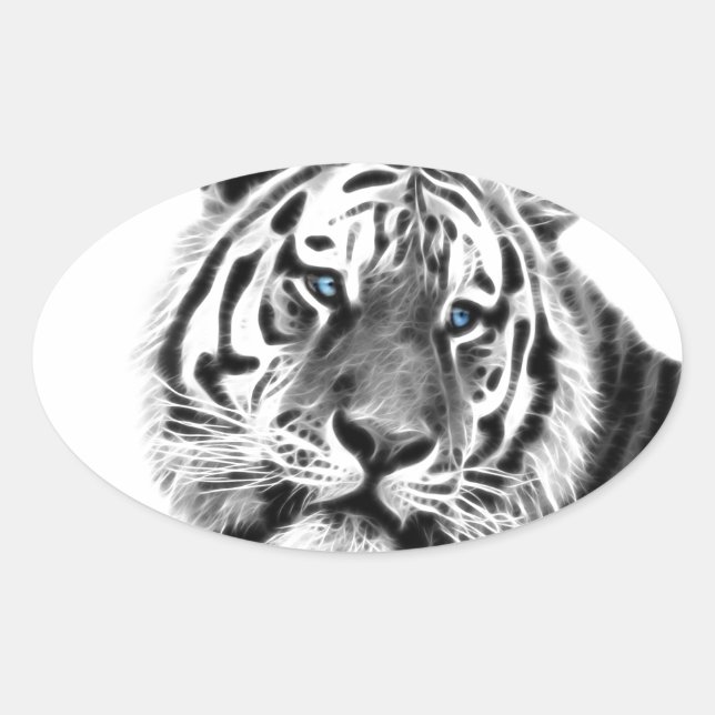 Sticker Ovale Tiger (Devant)