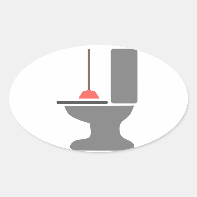 Sticker Ovale Toilettes et Plongeuse (Devant)