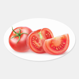 Sticker Ovale Tomate coupée