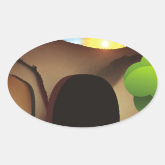 Sticker Ovale tombeau christ