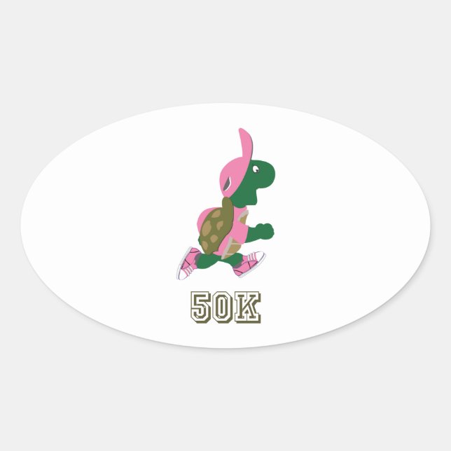 Sticker Ovale Tortue 50K - Rose (Devant)