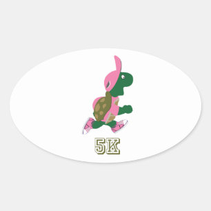 Sticker Ovale Tortue 5K - rose