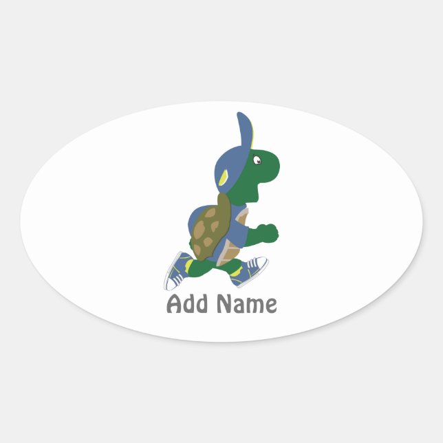 Sticker Ovale Tortue Personnaliser (Devant)