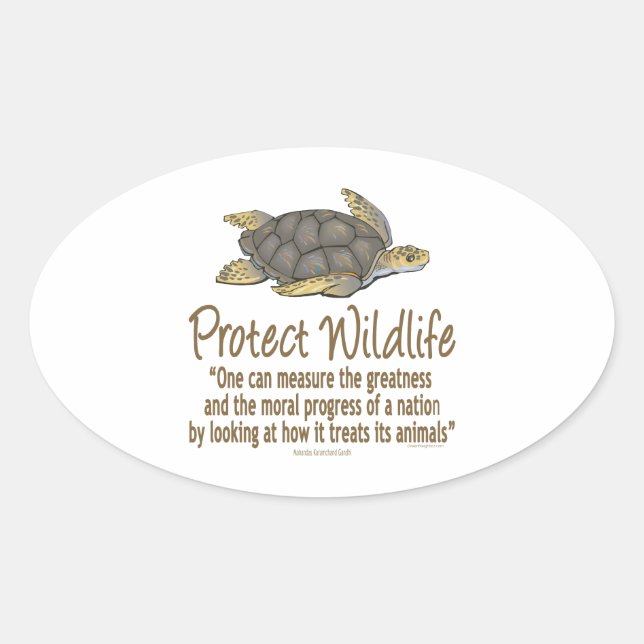 Sticker Ovale Tortues marines (Devant)