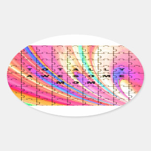 Sticker Ovale Totally Awesome Maman rose Swirl Puzzle