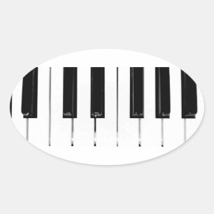 Sticker Ovale Touches de clavier de piano