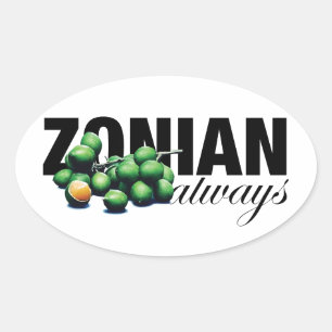Sticker Ovale Toujours zonien avec des grenouilles