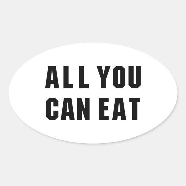 STICKER OVALE TOUT CE QUE VOUS POUVEZ MANGER (Devant)