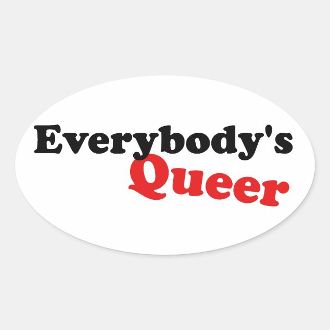 Sticker Ovale Tout le monde est gay (Devant)