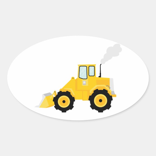 Sticker Ovale Tracteur de chargement (Devant)