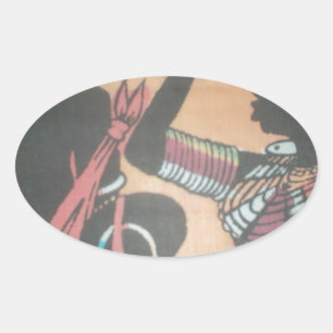 Sticker Ovale Tradition et culture Masaï Design Motif d'art