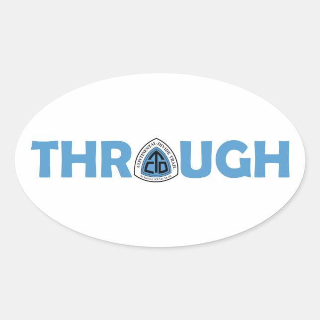 Sticker Ovale Trail Continental Divide À Travers La Randonnée (Devant)