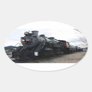 Sticker Ovale Train à vapeur vintage