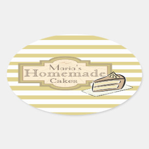 Sticker Ovale Tranche de gâteau