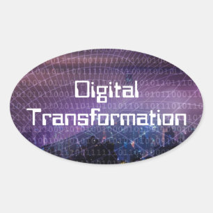 Sticker Ovale Transformation numérique pour les entreprises