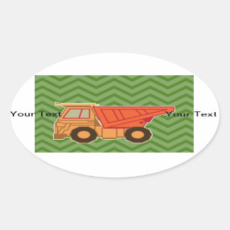 Sticker Ovale Transport Camion de vidage de matériel lourd