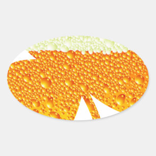 Sticker Ovale trèfle de bière st patrick