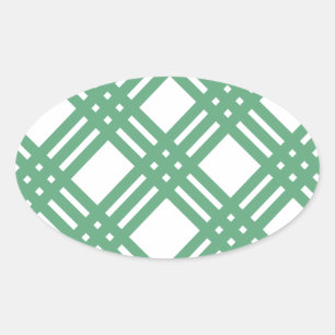 Sticker Ovale treillis vert et blanc