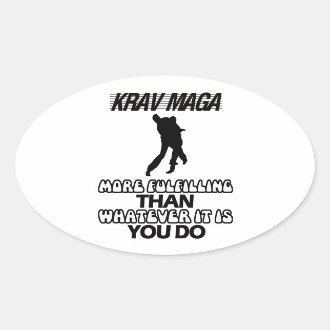 Sticker Ovale Trending Krav Maga DESIGNS (Devant)