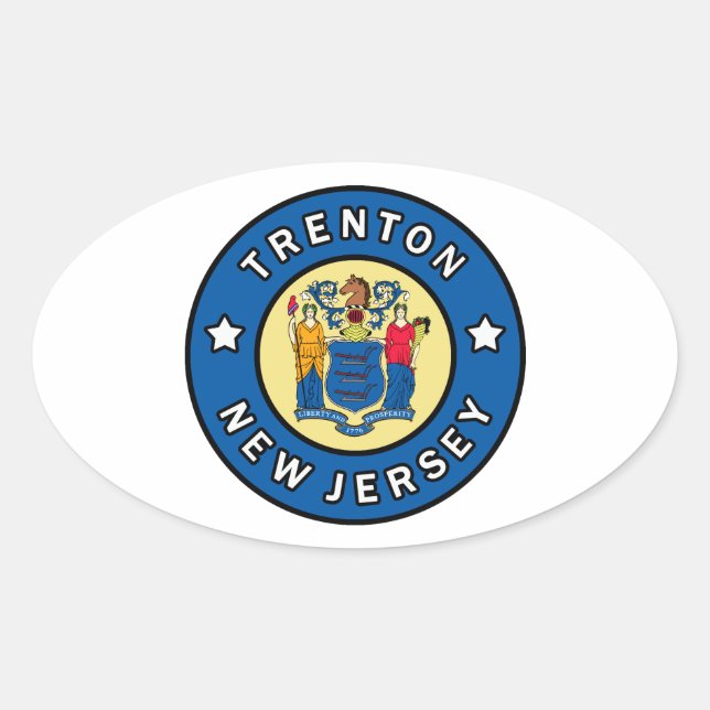Sticker Ovale Trenton New Jersey (Devant)