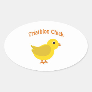 Sticker Ovale Triathlon Chick