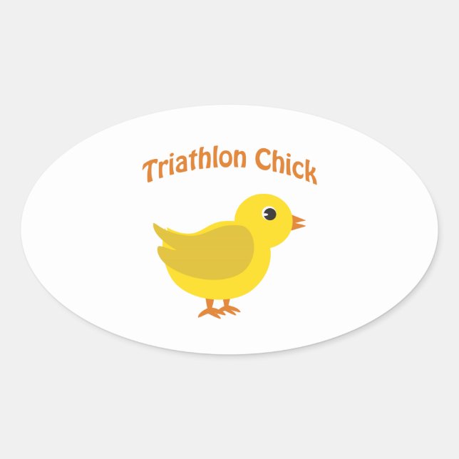 Sticker Ovale Triathlon Chick (Devant)