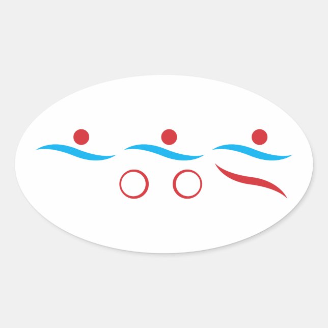 Sticker Ovale Triathlon unique (Devant)