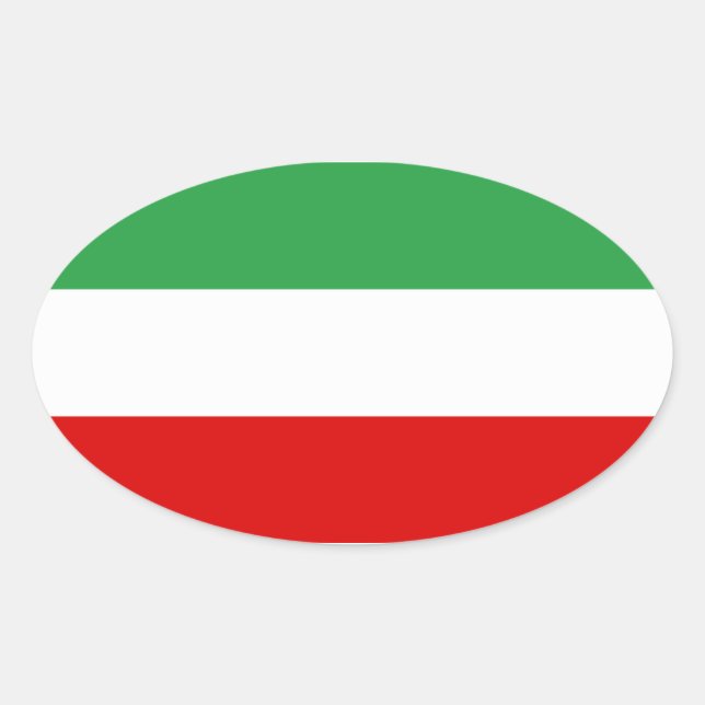 Sticker Ovale Tricolor Stripe Iran (Devant)