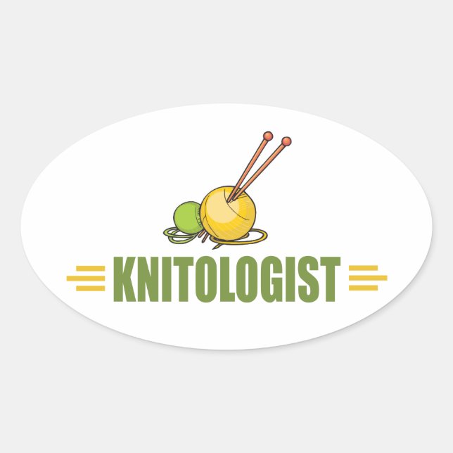 Sticker Ovale Tricot humoristique (Devant)