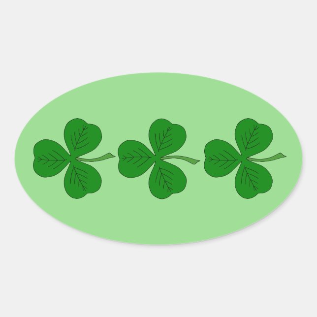 Sticker Ovale Trio shamrock (Devant)