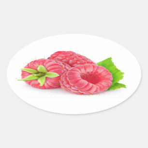 Sticker Ovale Trois framboises