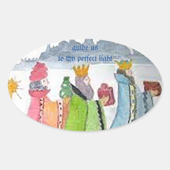 Sticker Ovale Trois rois (Devant)