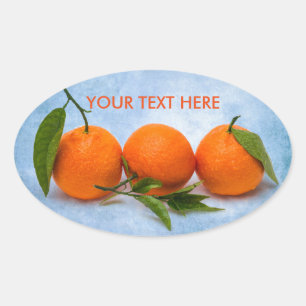 Sticker Ovale Trois Tangerines