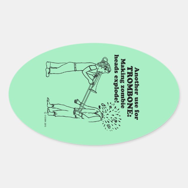 Sticker ovale Trombone Zombie Explode (Devant)