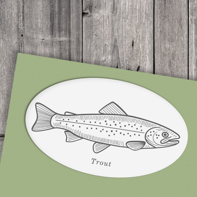 Sticker Ovale truite (Trout Sticker)
